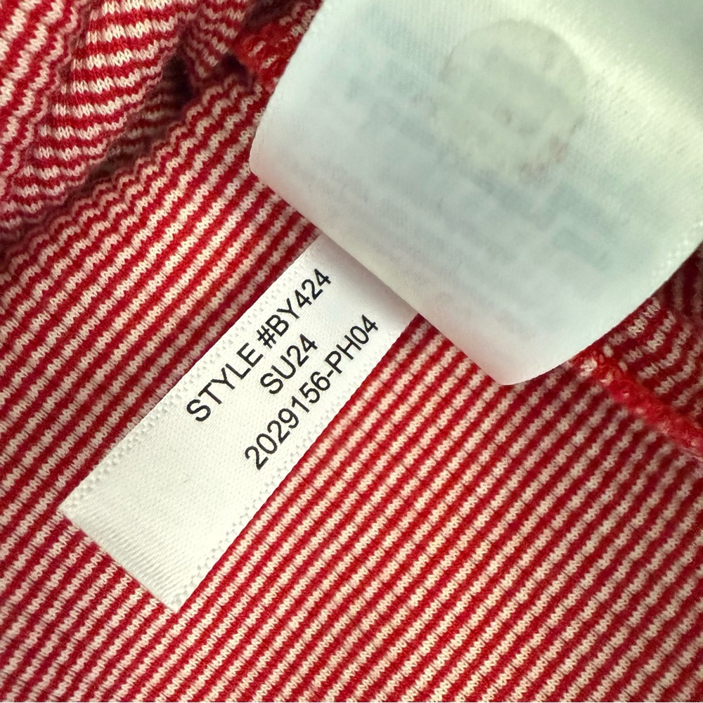 J Crew Vintage Rib Ruffle Boatneck Top Red Small - Picture 7 of 7